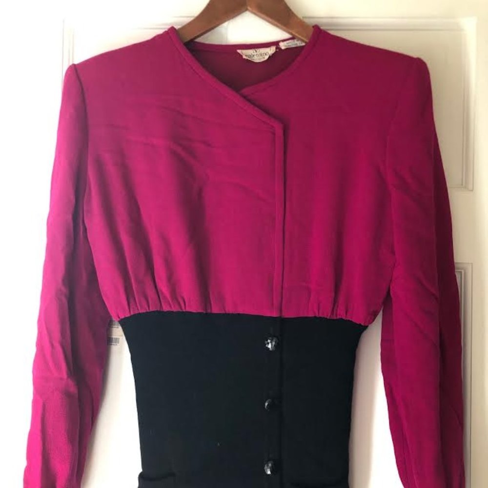Vintage Valentino Boutique Fuchsia/Black Tunic 12